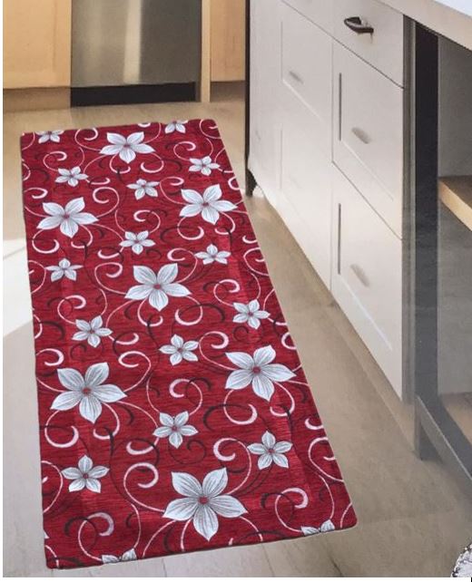 Tappeto cucina - misure cm: 55x130 - 55x175 - 55x265 - colore Bordeaux