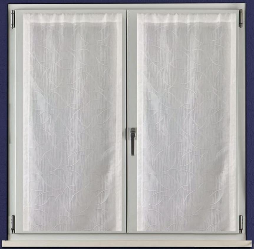 Coppia Tendine a Pannello Ricamate per Finestra e Porta | Tessuto Coprente Privacy | Larghezza 45/65/90 cm | Lunghezza Personalizzata | Art. 503