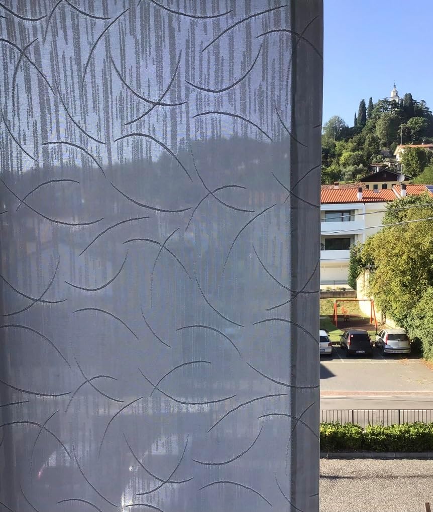 Coppia Tendine a Pannello Ricamate per Finestra e Porta | Tessuto Coprente Privacy | Larghezza 45/65/90 cm | Lunghezza Personalizzata | Art. 503
