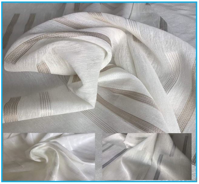 Tessuto Per Tende Bouclé Altezza 3 Metri - Venduto A Metro, Colore Foglia Tortora, Con Arricciatenda Omaggio - Foto 9