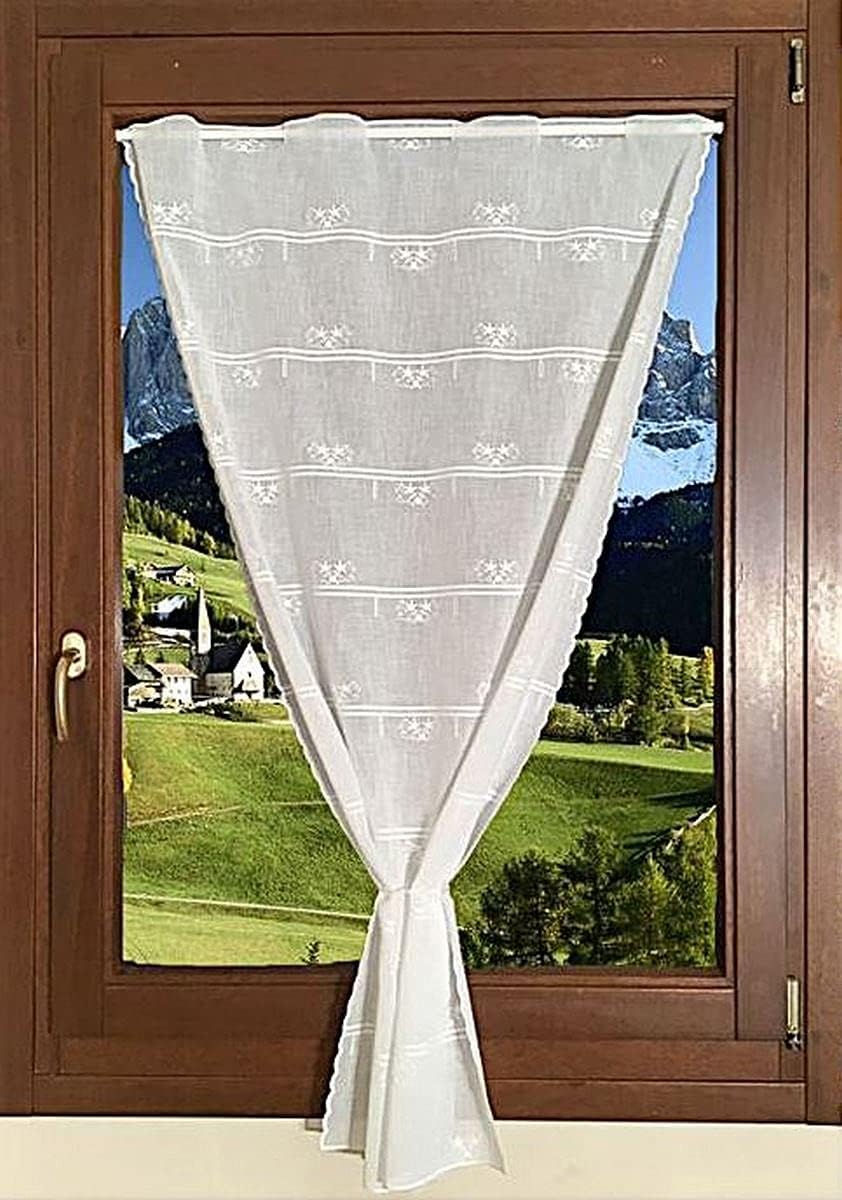 Coppia Tendine ricamate per Finestra Larghezza 45/65/90 cm Tende su Misura colore grigio/bianco-Art. emma (C - 2 * 90x150 cm Coppia Tendine ricamate per Finestra Larghezza 45/65/90 cm Tende su Misura colore grigio/bianco-Art. emma (C - 2 * 90x150 cm