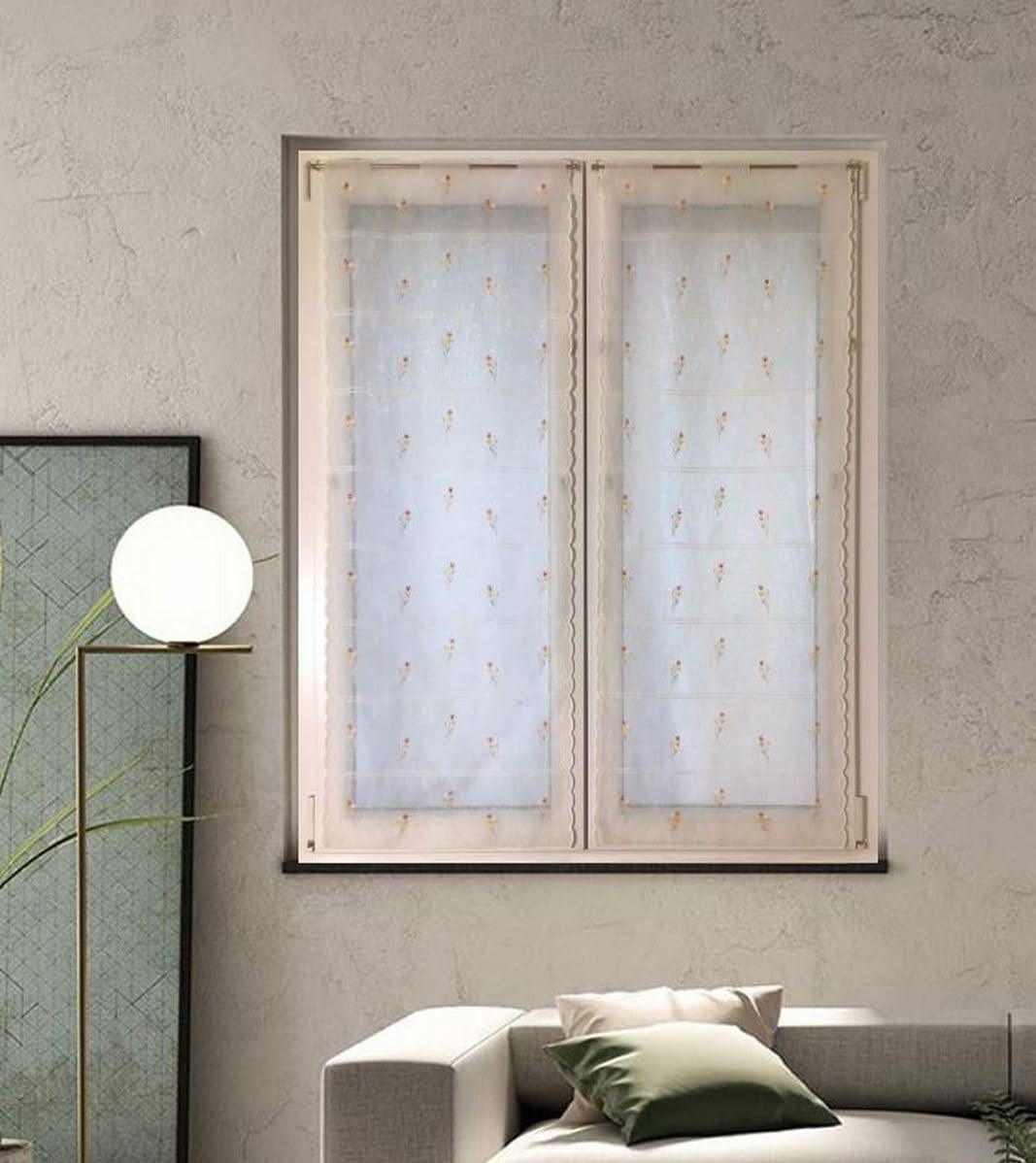 Sun Zero Roelyn Tenda A Pannello Con Stampa Floreale – Blu Porto, 122x241 Cm, Con Occhielli Argento