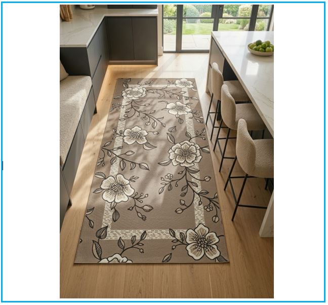 tappeto cucina colore tortora e beige
