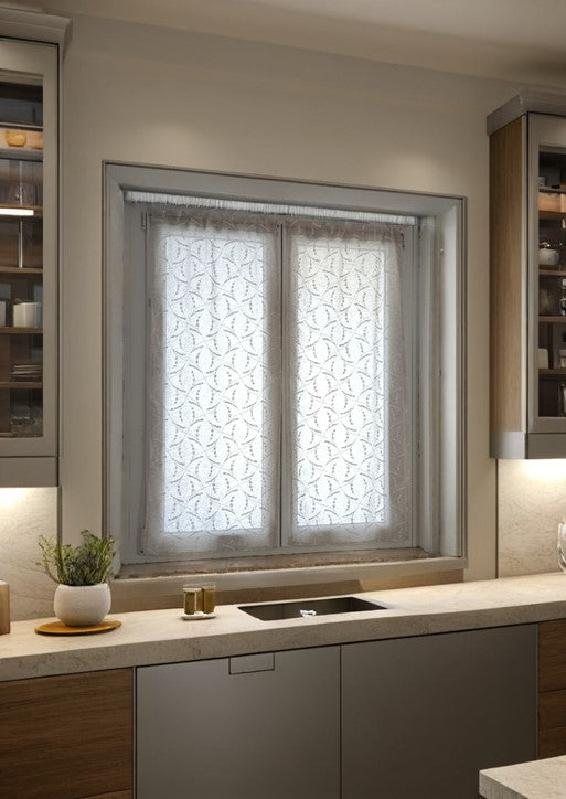 Coppia Tende Su Misura per Finestra e Porta | Larghezza 65-90 cm | Colore varianti Lino e Grigio | Art. Giulia