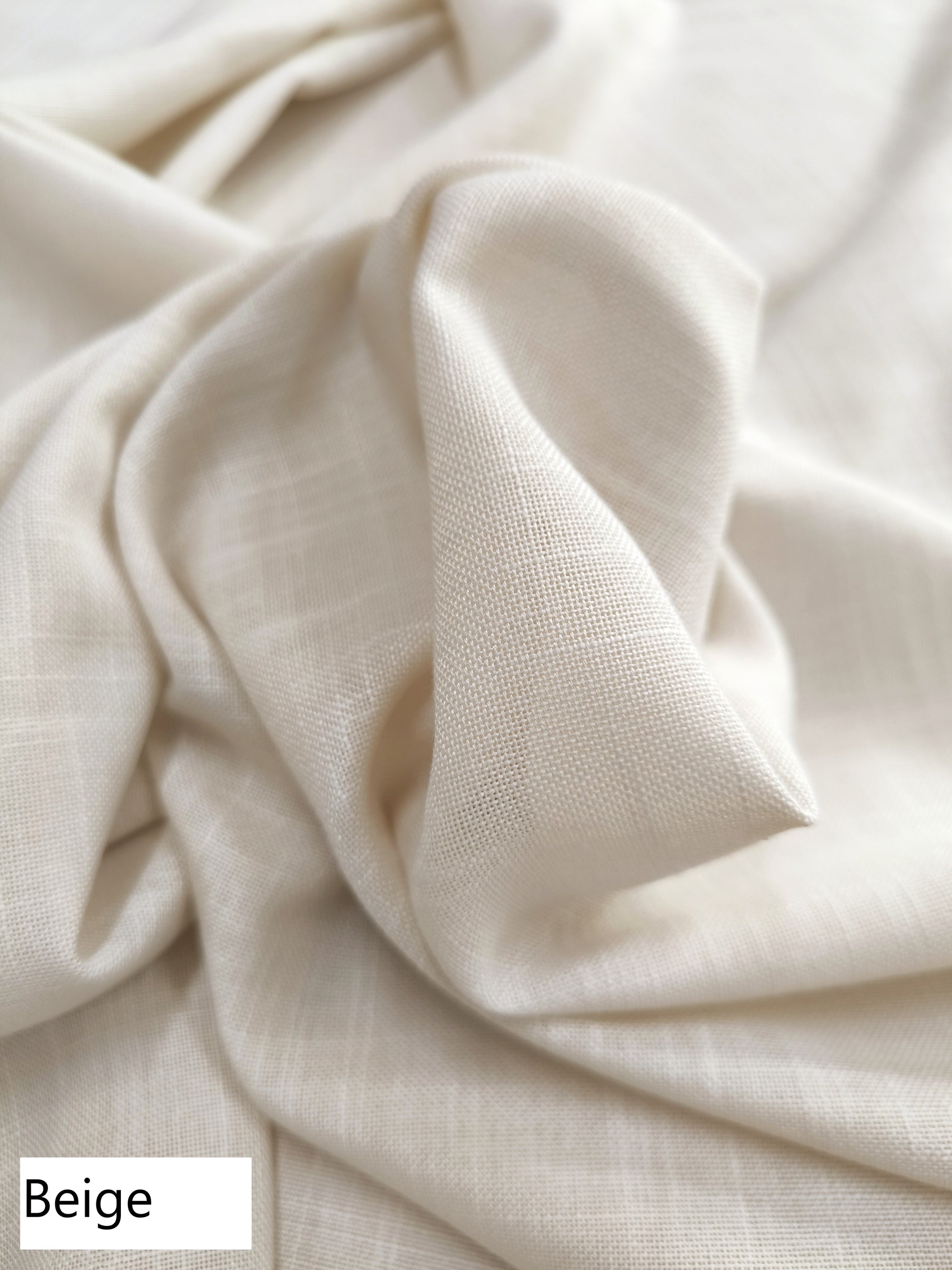 Tessuto per tende sartoriali su misura contemporanee effetto lino Art. Dolce beige, tende personalizzate fatte a mano moderne